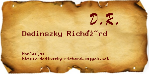 Dedinszky Richárd névjegykártya