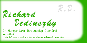 richard dedinszky business card